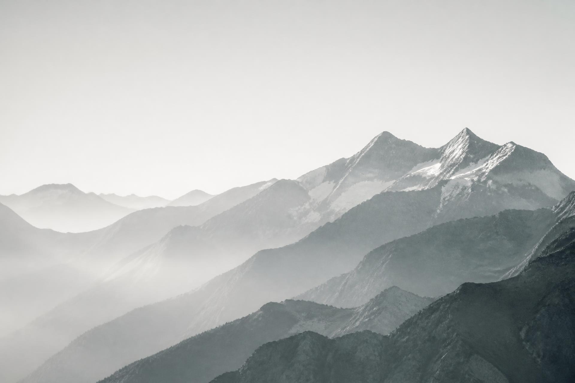 Swiss Alps in muted monochrome